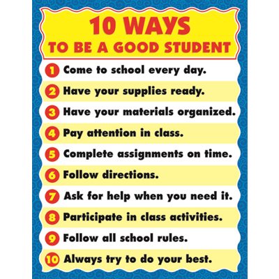 10 Ways To Be A Good Student Chartlet